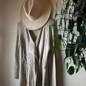Cream Fringe Cardigan
